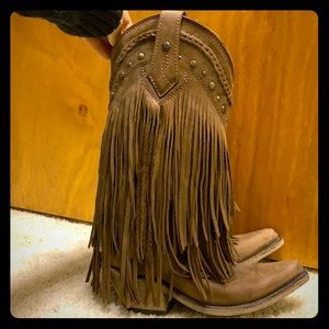 Liberty Black Vegas Fringe Boots - Pointed Toe